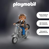 PLAYMOBIL Vespa 80. jubilejná edícia v striebornom retro dizajne s figúrkou, prilbou a hárkom nálepiek pre deti od 4 rokov 72282 3