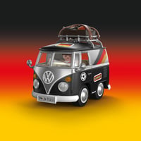 PLAYMOBIL Volkswagen T1 Camper GER Edition 72313 – Retro obytné auto so športovou výbavou, strešným nosičom a sadou nálepiek, od 4 rokov 2