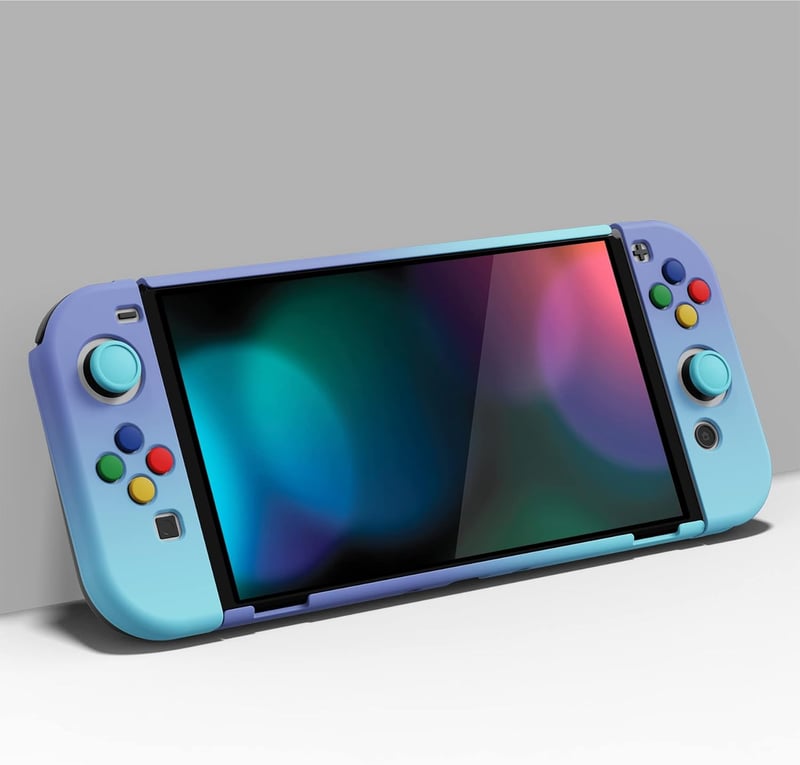 PlayVital AlterGrips Nintendo Switch OLED tok, ergonomikus Joy Con tartó, dokkolható védőtok