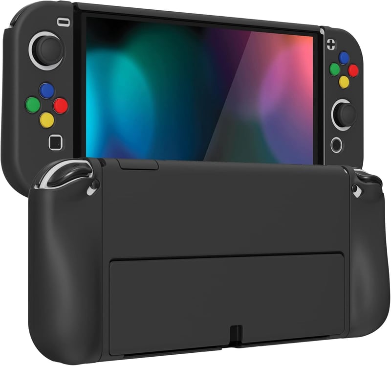 PlayVital AlterGrips Nintendo Switch OLED tok, ergonomikus Joy Con tartó, dokkolható védőtok