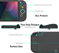 PlayVital AlterGrips Nintendo Switch OLED tok, ergonomikus Joy Con tartó, dokkolható védőtok 3