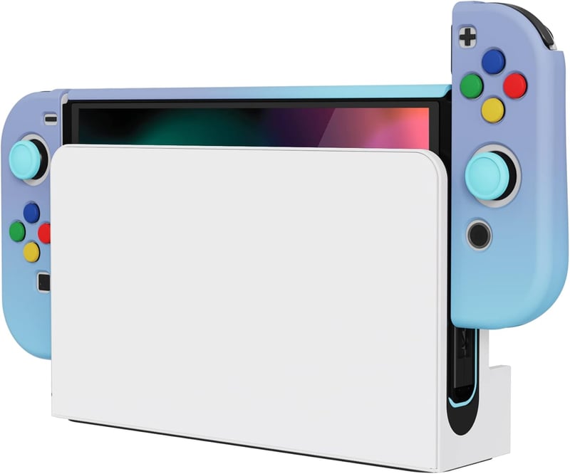 PlayVital AlterGrips Nintendo Switch OLED tok, ergonomikus Joy Con tartó, dokkolható védőtok