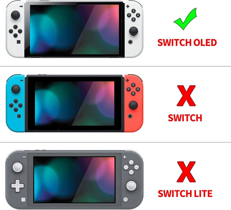 PlayVital AlterGrips Nintendo Switch OLED tok, ergonomikus Joy Con tartó, dokkolható védőtok