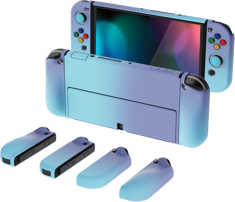 PlayVital AlterGrips Nintendo Switch OLED tok, ergonomikus Joy Con tartó, dokkolható védőtok