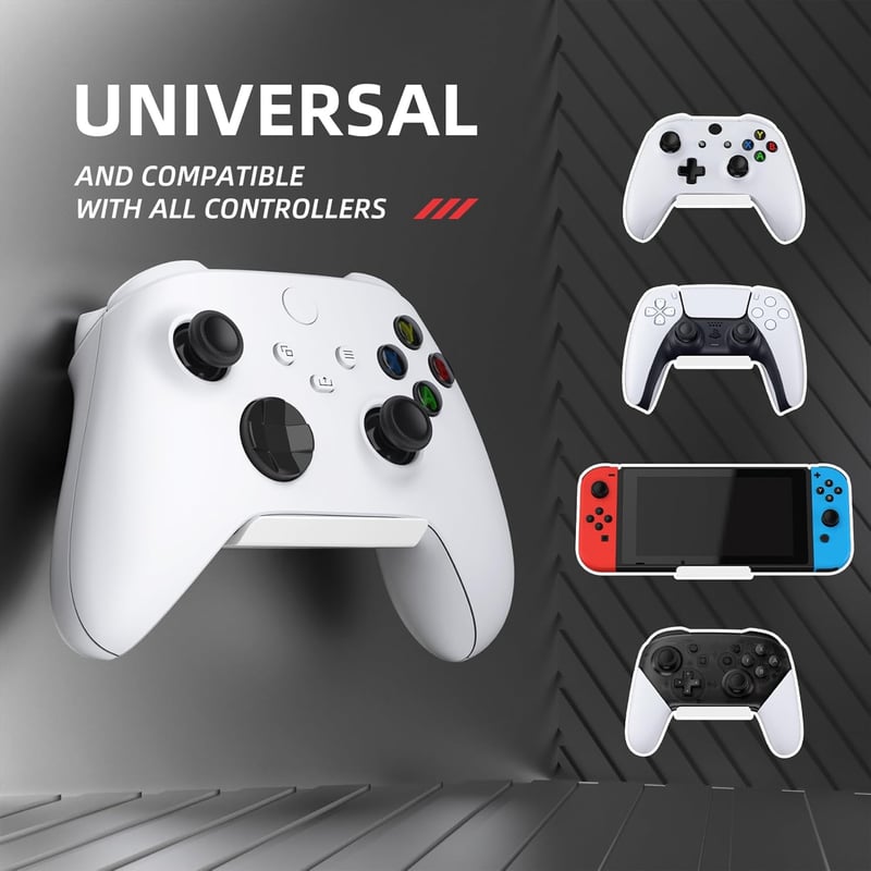 PlayVital FOLD fali tartó PS5/PS4/Xbox Series X/S/Switch Pro kontrollerhez és fejhallgatóhoz, fehér, 2 darab