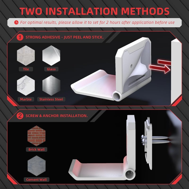 PlayVital FOLD fali tartó PS5/PS4/Xbox Series X/S/Switch Pro kontrollerhez és fejhallgatóhoz, fehér, 2 darab