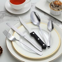 Pleafind 30 részes rozsdamentes evőeszköz készlet 6 személyre, steak késsel 5
