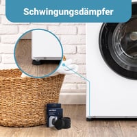 Plemont Univerzális Rezgéscsillapító Mosógéphez és Szárítógéphez - Német Minőségű Gumitalp Bosch, AEG, Siemens Készülékekhez - 4db Csúszásgá - Black 4
