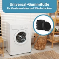 Plemont Univerzális Rezgéscsillapító Mosógéphez és Szárítógéphez - Német Minőségű Gumitalp Bosch, AEG, Siemens Készülékekhez - 4db Csúszásgá - Black 2