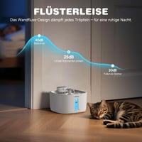 Fântână de băut fără fir Pliera pentru pisici, 3,2 L, fântână cu senzor de mișcare și baterie de 4000 mAh, pompă silențioasă, 3 moduri, 2 duze, tavă din oțel inoxidabil, 5 filtre, fără BPA 5