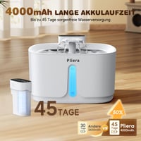 Fântână de băut fără fir Pliera pentru pisici, 3,2 L, fântână cu senzor de mișcare și baterie de 4000 mAh, pompă silențioasă, 3 moduri, 2 duze, tavă din oțel inoxidabil, 5 filtre, fără BPA 3