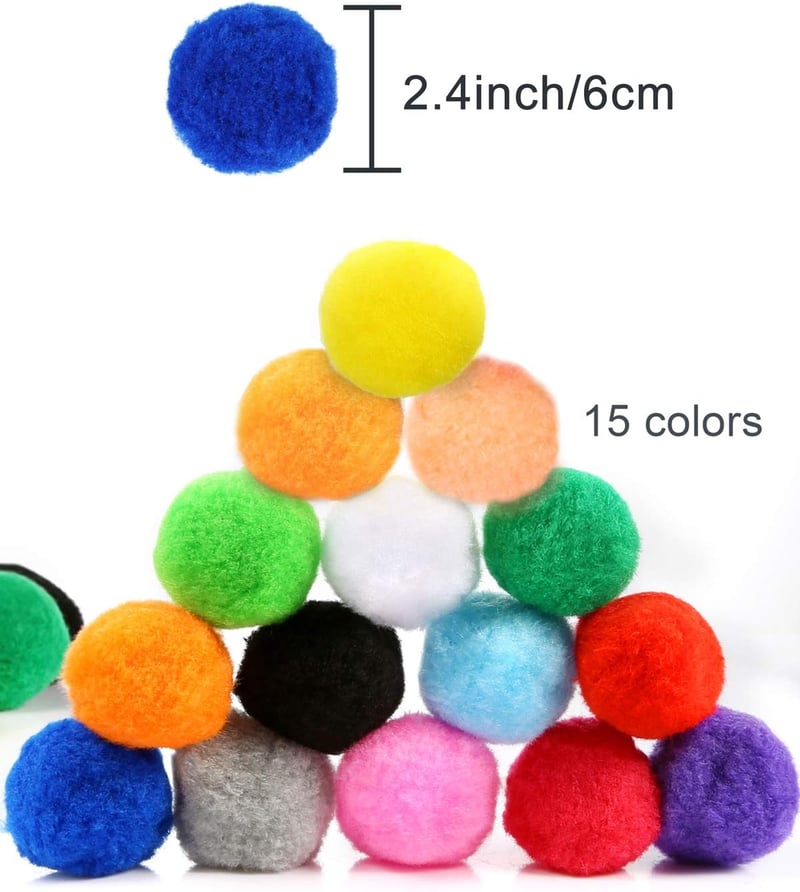 Pllieay 30 db 6 cm puha pompon labda 15 szín DIY kézműves dekorációhoz