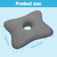 Pernă pentru piercing PLLYPE cu gaură pentru ureche, pentru dormit pe o parte, pernă tip gogoașă pentru diminuarea presiunii, pentru recuperare postoperatorie, cu husă lavabilă, 41 x 33 x 9 7