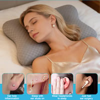 Pernă pentru piercing PLLYPE cu gaură pentru ureche, pentru dormit pe o parte, pernă tip gogoașă pentru diminuarea presiunii, pentru recuperare postoperatorie, cu husă lavabilă, 41 x 33 x 9 2