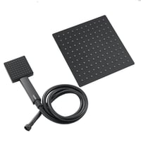 Plumbsys négyzetes termosztátos zuhanysystem matt fekete 304 rozsdamentes acél 4