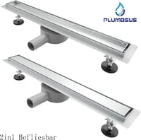 Plumbsys rozsdamentes zuhanycsatorna 50cm, 2in1 csempézhető padlólefolyó szett, 360° forgó szifonnal, szagkimaradással és hajszűrővel 4