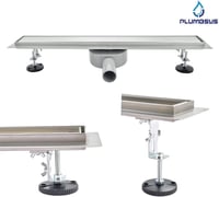 Plumbsys rozsdamentes zuhanycsatorna 50cm, 2in1 csempézhető padlólefolyó szett, 360° forgó szifonnal, szagkimaradással és hajszűrővel 7