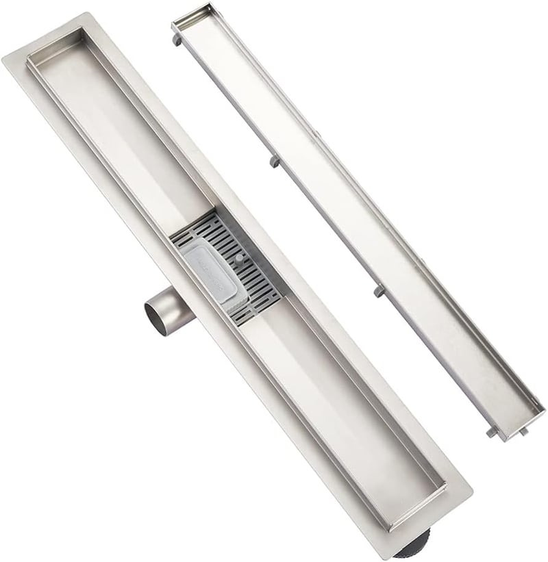 Plumbsys rozsdamentes zuhanyfolyóka 60cm, 2in1 dönthető padlólefolyó szifon szagkimaradóval - 2 in 1, 60cm