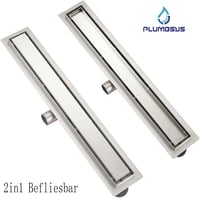 Plumbsys rozsdamentes zuhanyfolyóka 60cm, 2in1 dönthető padlólefolyó szifon szagkimaradóval - 2 in 1, 60cm 4