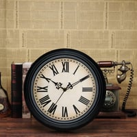 Plumeet Klasické retro nástenné hodiny 25 cm – Tiché, bez tikania – S rímskymi číslicami – Dekorácia do obývačky a spálne – Čierne 8