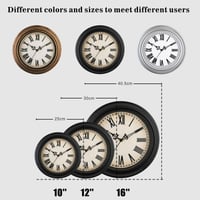 Plumeet Klasické retro nástenné hodiny 25 cm – Tiché, bez tikania – S rímskymi číslicami – Dekorácia do obývačky a spálne – Čierne 5