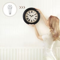 Plumeet Klasické retro nástenné hodiny 25 cm – Tiché, bez tikania – S rímskymi číslicami – Dekorácia do obývačky a spálne – Čierne 6
