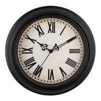 Plumeet Klasické retro nástenné hodiny 25 cm – Tiché, bez tikania – S rímskymi číslicami – Dekorácia do obývačky a spálne – Čierne 1
