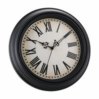 Plumeet Klasické retro nástenné hodiny 25 cm – Tiché, bez tikania – S rímskymi číslicami – Dekorácia do obývačky a spálne – Čierne 4