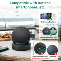 Prenosná nabíjacia stanica PlusAcc pre Amazon Echo Dot 4. generácie - 10000 mAh dokovacia stanica s powerbankou, 16 hodín prehrávania, čierna 2