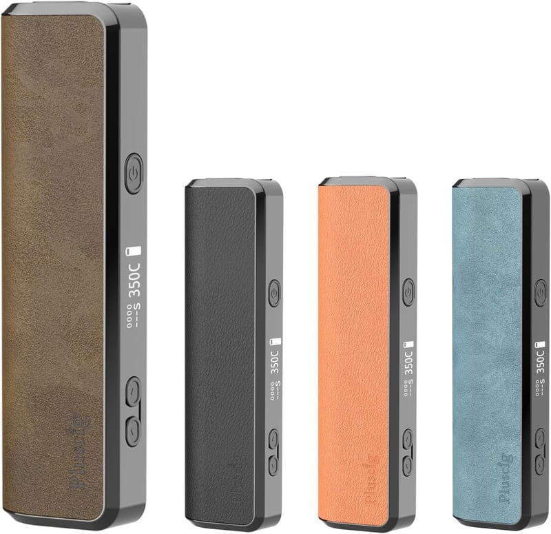 Pluscig X30 Dohányhevítő TEREA Patronokhoz, Precíz Hőmérséklet Szabályozás, 3500 mAh Akkumulátor, OLED Kijelző, Bőr Borítás, Retro Stílus, B