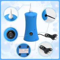 PlusFive Elektromos Lufi Pumpáló - Hordozható Felfújó Pumpa Hosszú és Fólia Lufikhoz, Kék Színű Balloon Inflator Születésnap Esküvő Parti De 3