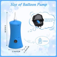 PlusFive Elektromos Lufi Pumpáló - Hordozható Felfújó Pumpa Hosszú és Fólia Lufikhoz, Kék Színű Balloon Inflator Születésnap Esküvő Parti De 2