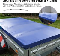 Plutohiker Univerzális Ponyvafeszítő Rúd Utánfutóhoz - 3 db Állítható Alumínium Tartókonzol (96-140 cm) Lapos Ponyvához, Csúszásmentes 3