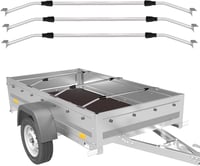 Plutohiker Univerzális Ponyvafeszítő Rúd Utánfutóhoz - 3 db Állítható Alumínium Tartókonzol (96-140 cm) Lapos Ponyvához, Csúszásmentes 1