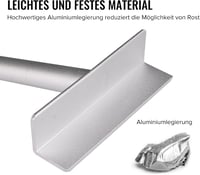Plutohiker Univerzális Ponyvafeszítő Rúd Utánfutóhoz - 3 db Állítható Alumínium Tartókonzol (96-140 cm) Lapos Ponyvához, Csúszásmentes 4