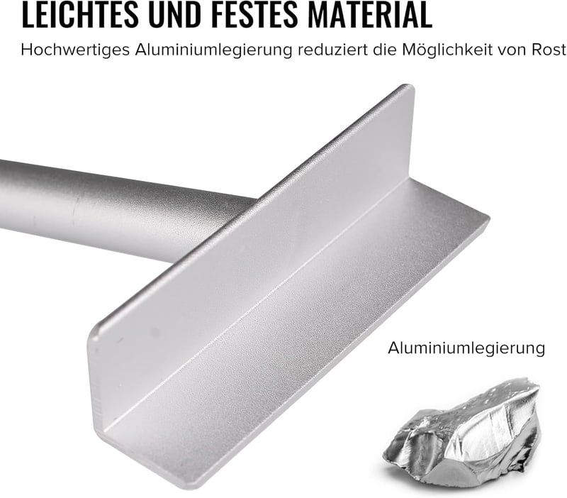 Plutohiker Univerzális Ponyvafeszítő Rúd Utánfutóhoz - 3 db Állítható Alumínium Tartókonzol (96-140 cm) Lapos Ponyvához, Csúszásmentes