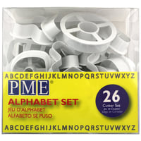 Sada vykrajovačiek na písmená PME AN300 na fondán a zdobenie tort, 26 ks, biely plast, 5x5 cm 3