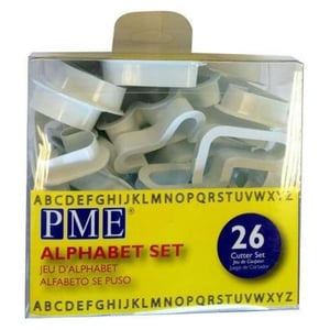 PME AN300 Set rezača slova za fondant i ukrašavanje torti, 26 komada, bijela plastika, 5x5 cm