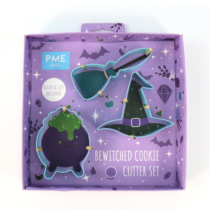 Súprava vykrajovačiek na sušienky PME Bewitched Halloween, modrá