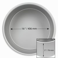 Formă de copt rotundă PME din aluminiu eloxat – 40 x 40 x 7,5 cm, argintiu 2