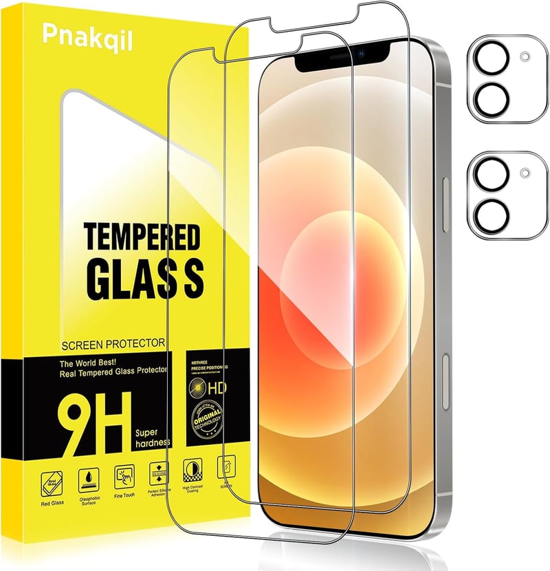 Pnakqil iPhone 12 edzett üveg képernyővédő 9H keménységgel, 4 darabos csomag