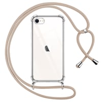 Husă din silicon transparent Pnakqil pentru iPhone 8 / SE 2020 / SE 2022 / iPhone 7, cu șnur pentru gât și cordon reglabil, culoare cireșiu, 4,7 inchi, kaki 1