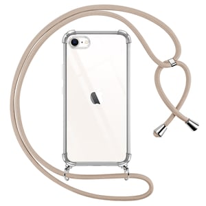 Husă din silicon transparent Pnakqil pentru iPhone 8 / SE 2020 / SE 2022 / iPhone 7, cu șnur pentru gât și cordon reglabil, culoare cireșiu, 4,7 inchi, kaki