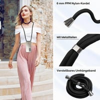 Husă Pnakqil pentru Xiaomi Redmi 15 5G cu șnur, husă de protecție transparentă din silicon moale cu șnur, bumper anti-cădere, 6,9 inchi, negru 6