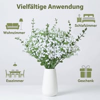 PNANLYA 10 db fehér művirág gyöngyvirág 42 cm 6 db eukaliptusz ág 38 cm dekoráció esküvőre, partira, otthonra, asztalra 5