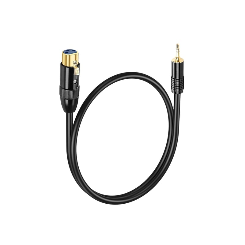 PNGKNYOCN 0,5m Aranyozott 3,5mm TRS Mini Jack - XLR Női Mikrofon Kábel Kétszeres Árnyékolással Kamerához, Telefonhoz, Hangkeverőhöz