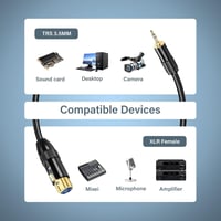 PNGKNYOCN 0,5m Aranyozott 3,5mm TRS Mini Jack - XLR Női Mikrofon Kábel Kétszeres Árnyékolással Kamerához, Telefonhoz, Hangkeverőhöz 6