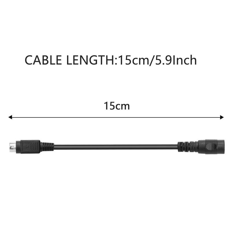 PNGKNYOCN 15cm-es 4 Pin DIN - 5.5x2.1mm DC Tápkábel CCTV Kamerarendszerekhez, 10A, 12V, Réz Vezeték, Fekete (2 db)