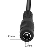 PNGKNYOCN 15cm-es 4 Pin DIN - 5.5x2.1mm DC Tápkábel CCTV Kamerarendszerekhez, 10A, 12V, Réz Vezeték, Fekete (2 db) 5