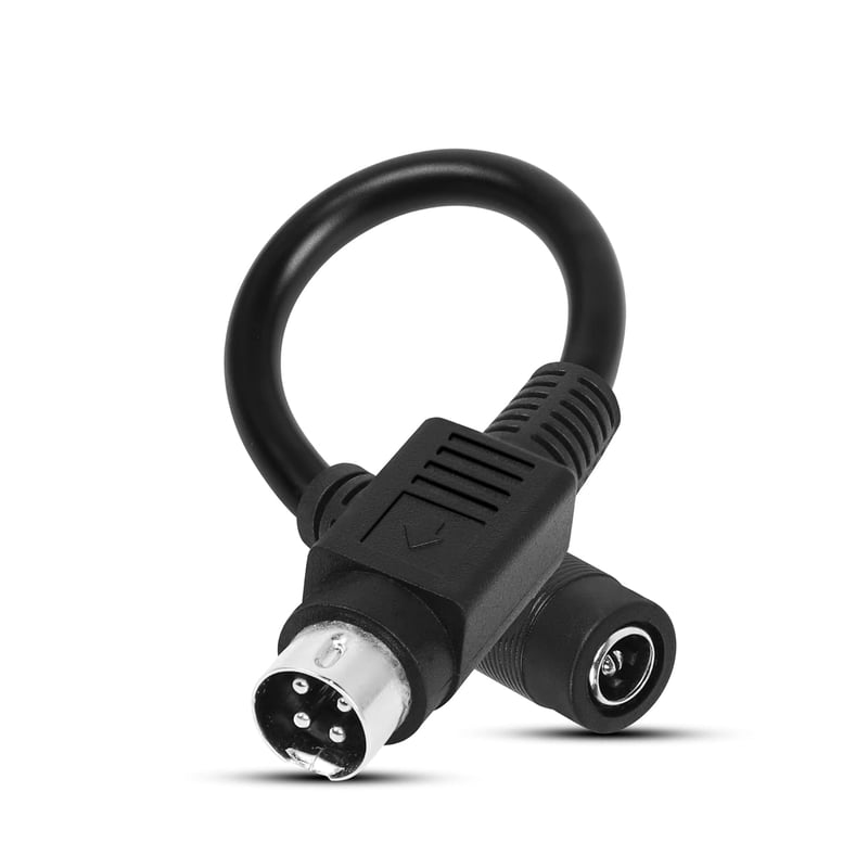 PNGKNYOCN 15cm-es 4 Pin DIN - 5.5x2.1mm DC Tápkábel CCTV Kamerarendszerekhez, 10A, 12V, Réz Vezeték, Fekete (2 db)